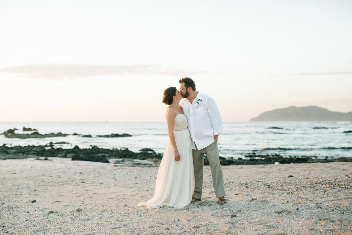 Wedding couple kissing