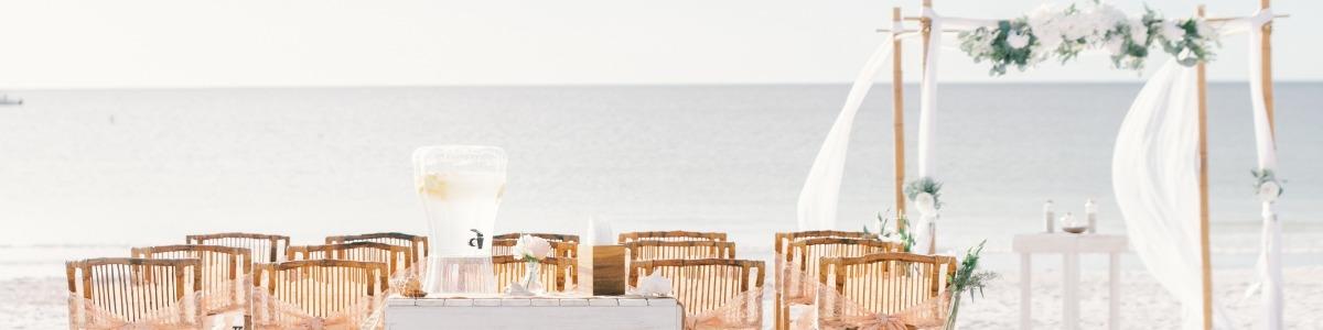 Wedding setup on the beach 